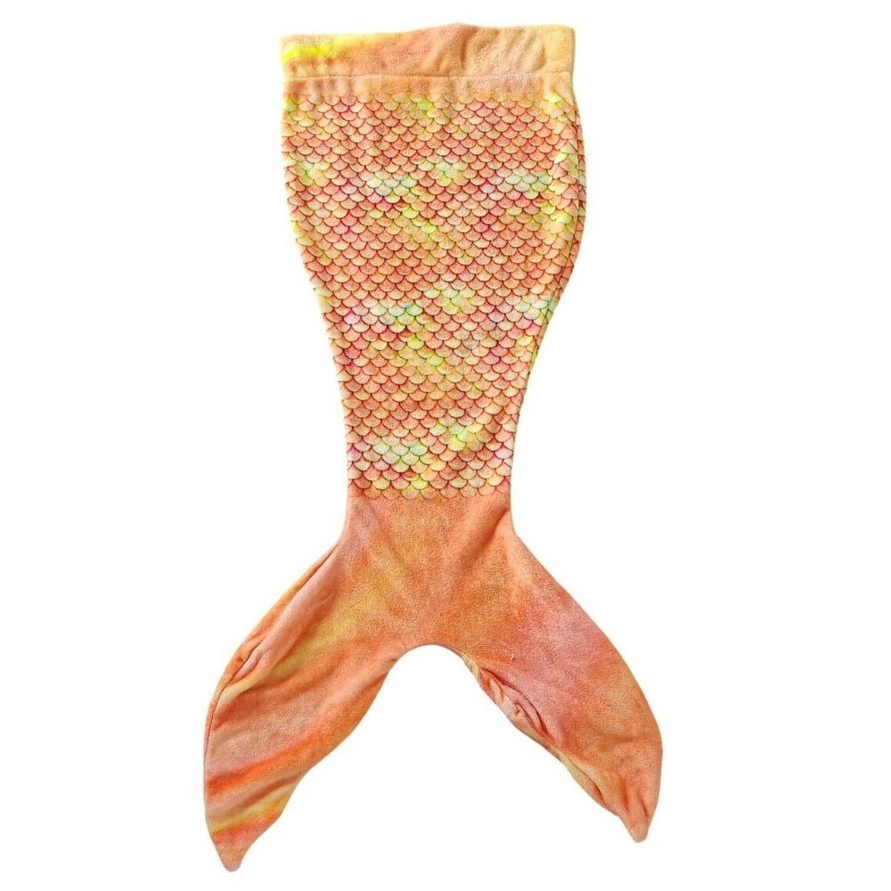 Comfy Tails Mermaid Tail Wearable Blanket Orange Pink Scale Plush Fleece Throw